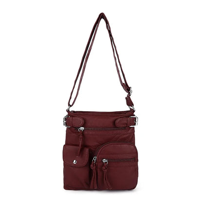 Multi-Pocket Crossbody Bag Soft Shoulder Purse Bag